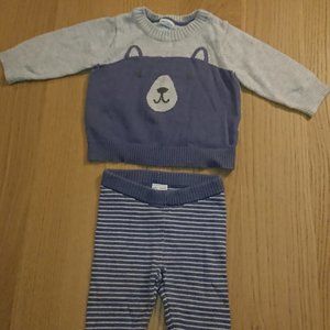 Carters 0-3 months 4 sweaters and 2 pants